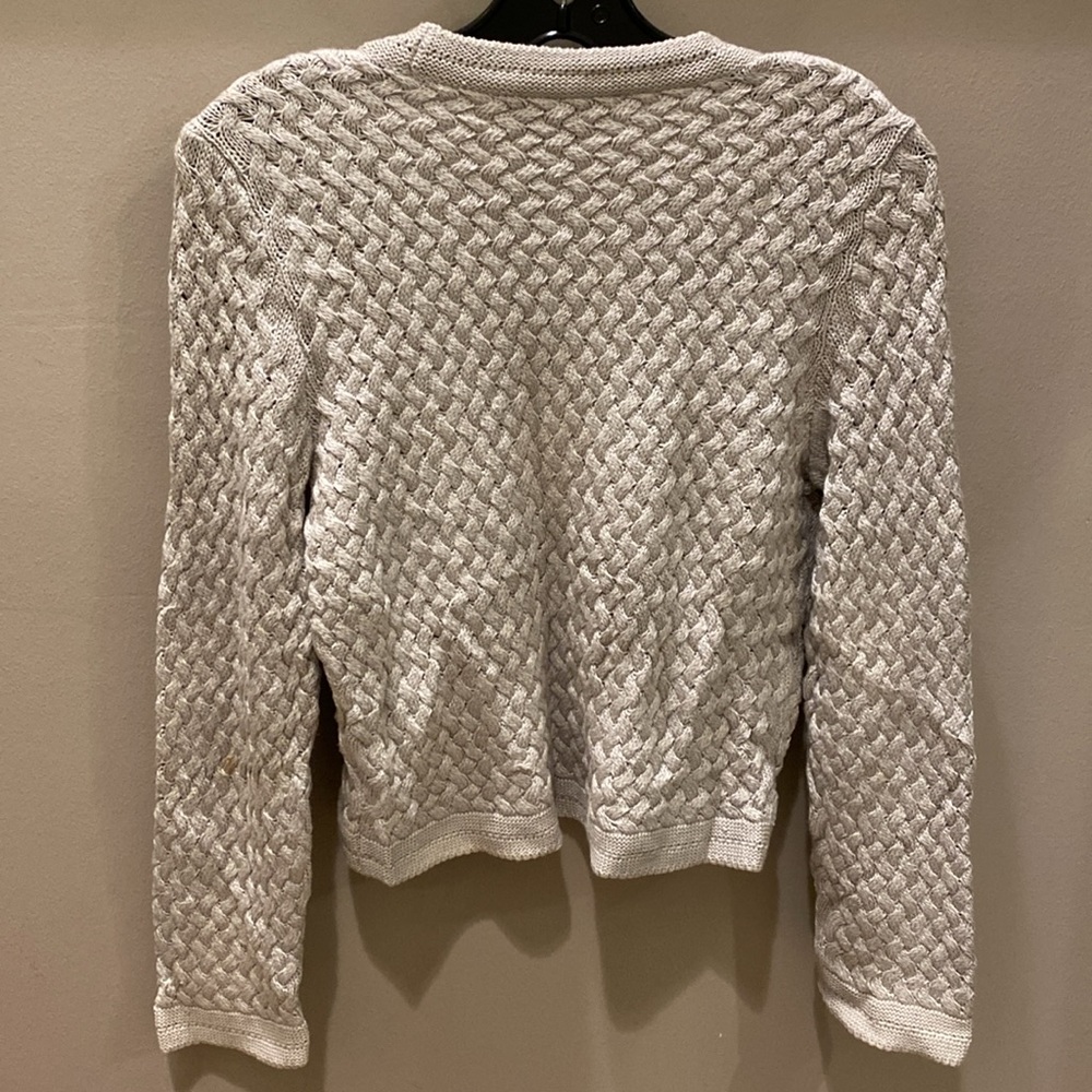 J. Crew Gray Cropped Cardigan Sweater Size M - Picture 4 of 4